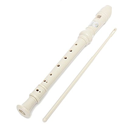 KINGSO Soprano Descant Recorder 8-Hole With Cleaning Rod   Case Bag Music Instrument White