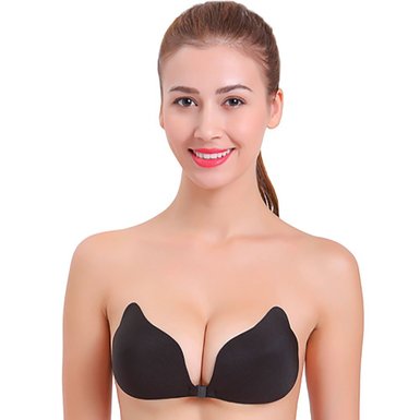 Aidoo Invisible Reusable Push Up Bra Women's Strapless Adhesive Demi Cup Bra