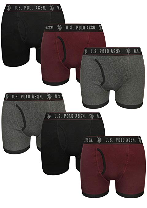 U.S. Polo Assn. Men's Cotton Boxer Briefs with Comfort Pouch (6 Pack)