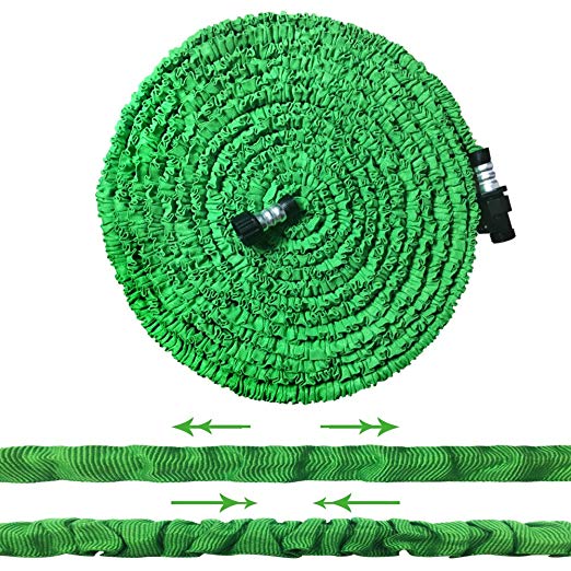 Garden Hose, Water Hose, Upgraded 75ft Lightweight Expandable Water Hose with 3/4" Solid Fittings, Double Layer Latex Retractable Collapsible, Extra Strength Fabric Flexible Expanding to 3 Times