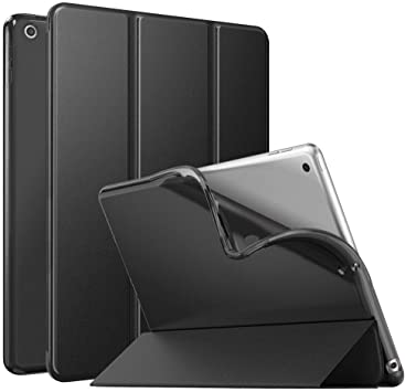 MoKo Case Fit 2018/2017 iPad 9.7 6th/5th Generation, Slim Smart Shell Stand Folio Case with Soft TPU Translucent Frosted Back Cover Compatible with iPad 9.7" 2018/2017, Auto Wake/Sleep - Black