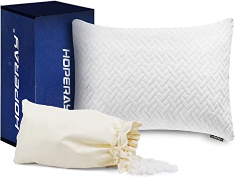 Bed Pillows for Sleeping-Bedding Shredded Memory Foam Pillow-Support Side Back Stomach Sleepers for Neck Shoulder Pain Relief-Adjustable Loft Washable Removable Cooling Bamboo derived Rayon Pillowcase