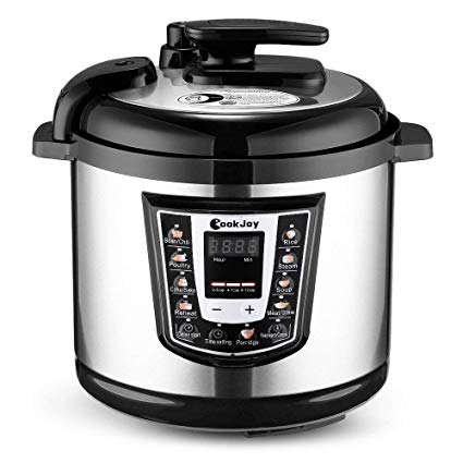 COOK JOY Multifunction Electric Pressure Cooker 6 Litre 8-in-1 Programmable Multi-Cooker with Stainless Steel Inner Pot