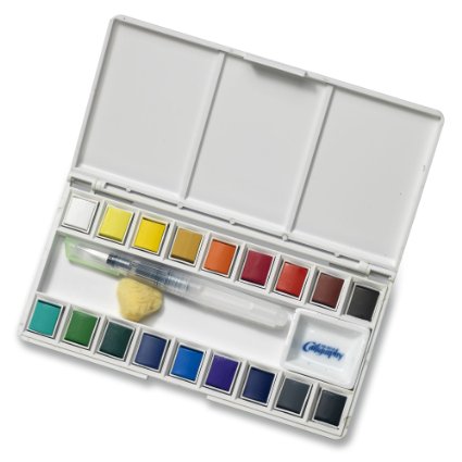 Grace Art Model 118 18-piece Water Colors Field Sketch Set with Brush