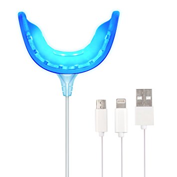 Teeth Whitening Light Professional 16 LED Teeth Whitener with 3 Adapters for iPhone, Android and USB Works with Teeth Whitening Strips, Toothpaste or Gel by Dentive