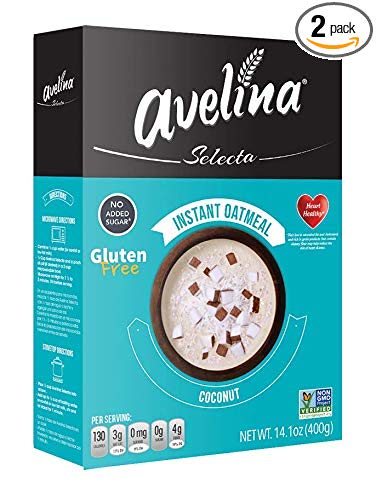 Avelina Selecta Coconut Rolled Oats Instant Oatmeal – 14.1oz (2 Pack)