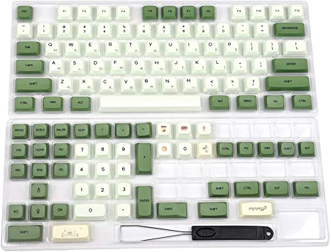 Matcha Dye Sub ZDA PBT Keycap Similar to XDA Japanese Korean Russian for MX Keyboard 104 87 61 Melody 96 KBD75 ID80 GK64 Tada68（Only Keycap） (Korean)