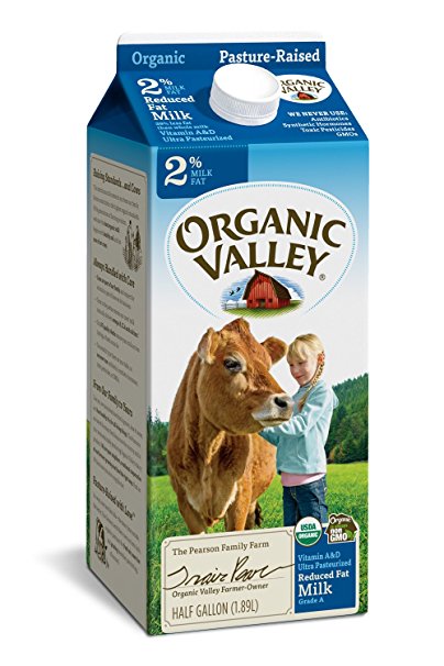 Organic Valley, Organic 2% Reduced Fat Milk, Ultra Pasteurized, Half Gallon, 64 oz