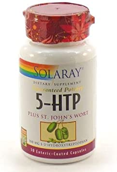 SOLARAY 5-HTP Plus St John's Wort - 30 Enteric-Coated Capsules - 100 mg - 30 Servings