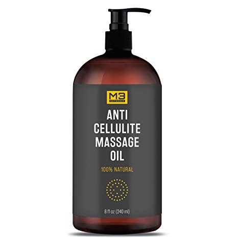 Premium Anti Cellulite Treatment Massage Oil - All Natural Ingredients – Penetrates Skin 6X Deeper Than Cellulite Cream - Targets Unwanted Fat Tissues & Improves Skin Firmness