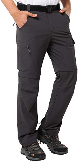 MIER Men's Convertible Pants Quick Dry Cargo Pants Lightweight Comfort Stretch for Hiking Travel