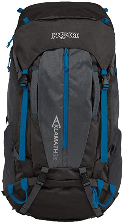 JanSport Klamath 55 Hiking Daypack - Designed For Any Backpacking Adventure | Forge Grey/Moroccan Deep