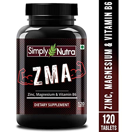 Simply Nutra ZMA Nighttime Recovery Sports Recovery Supplement with Zinc, Magnesium & Vitamin B6-120 Tablets
