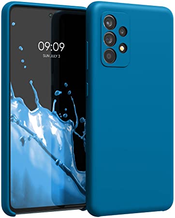 kwmobile Carcasa Compatible con Samsung Galaxy A52 / A52 5G / A52s 5G - Funda de Silicona para móvil - Cover Trasero en Azul Arrecife