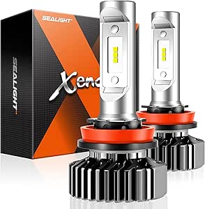 SEALIGHT H11 Fog Bulbs, H11 Single Beam 600% Super Bright Bulbs, 22000LM H11 Fog LIght 6000K White H11/H8/H9/H16 Bulbs, H11 Powersport Fog Light, Plug-and-Play, Pack of 2