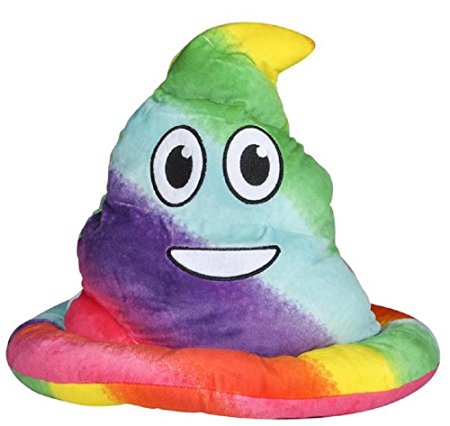 Novelty Treasures Soft Fabric Rainbow Emoji Poop Hat