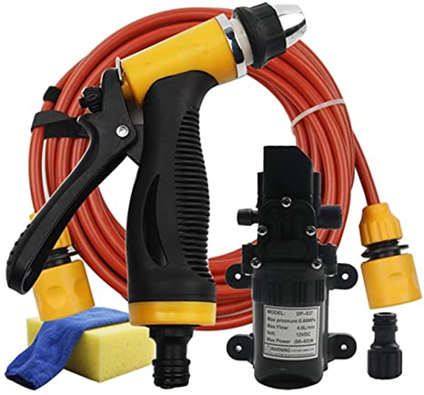 CHUIR Portable Electric Car Washer Machine 12V High Pressure Gun Water Pump Device Auto Cleaning Kits