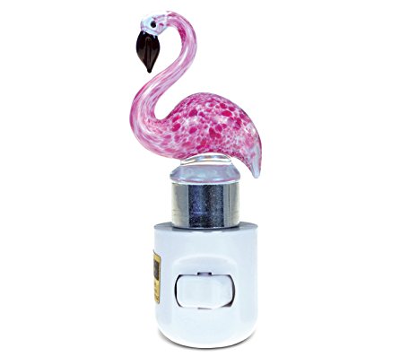 Puzzled Flamingo Handcraft Art Glass Decorative Night Light Home Décor - Animal / Zoo Animal Theme - Unique and Elegant Gift - Item #9629