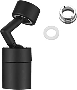 Weirun Bathroom Kitchen Universal Splash Filter 720 Rotating Sink Faucet Sprayer Extender Swivel Aerator 2 Function Nozzle,Matte Black