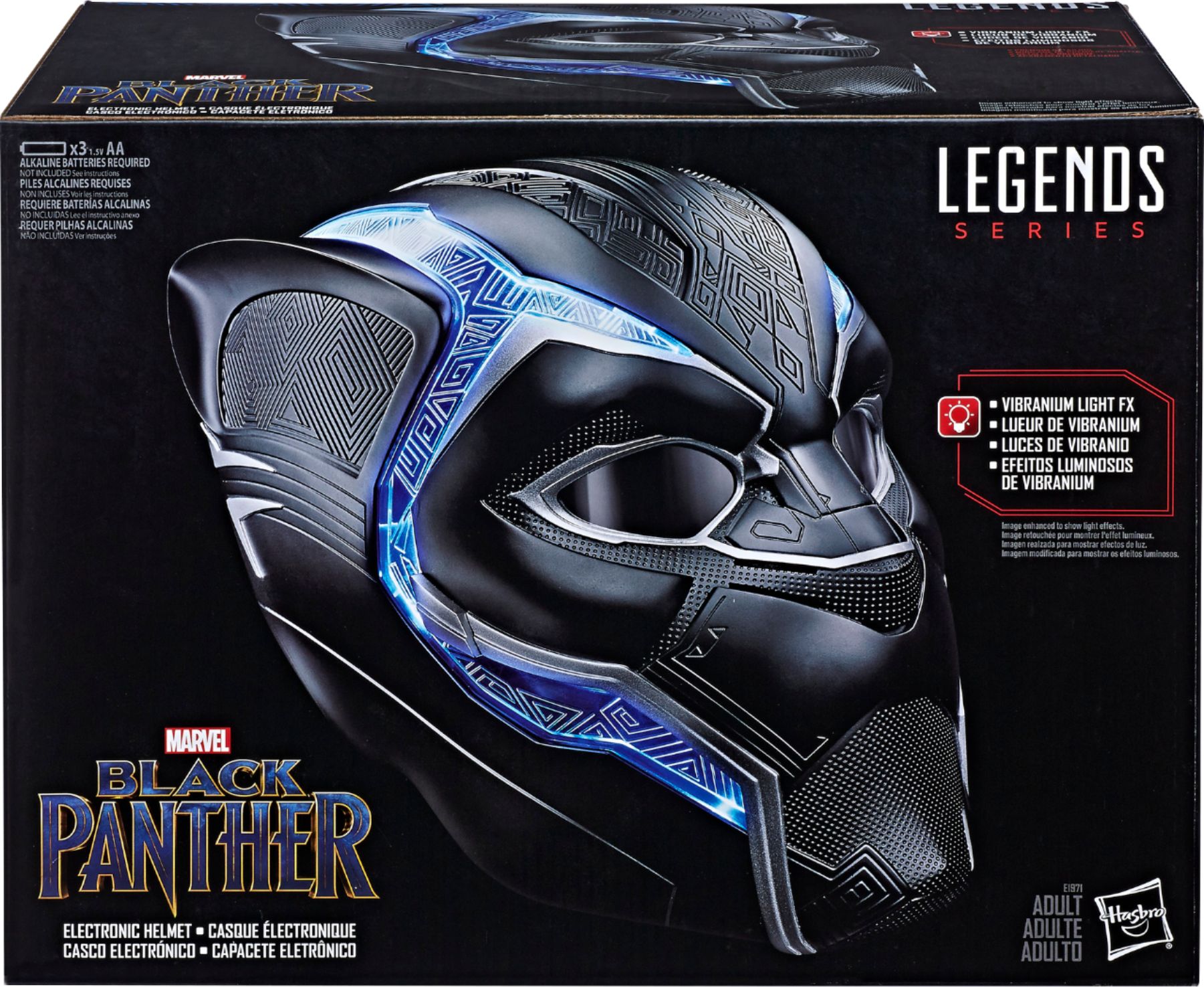 Marvel - Marvel Legends Series Black Panther Electronic Helmet - Black