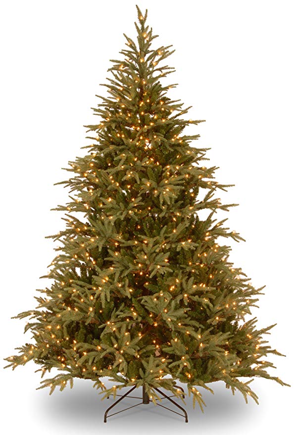 National Tree 9 Foot "Feel-Real" Frasier Grande Tree with 1500 Dual LED Lights, Hinged (PEFG4-330LD-90)