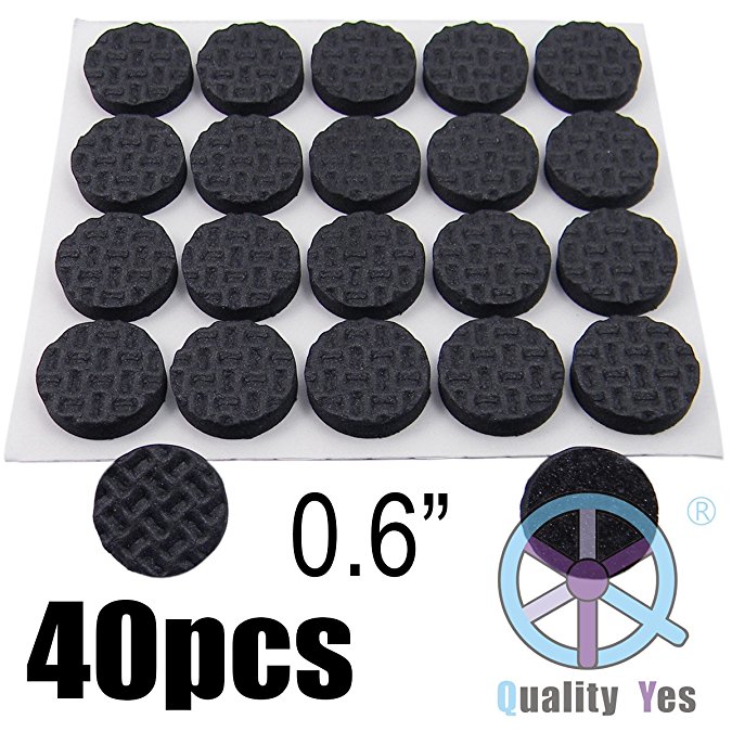 QY 40PCS Black Round 15mm EVA Non Slip Felt Pad Non Skid Floor Protector Furniture Pad Noise Insulation Pad Floor Bumper
