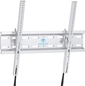 Tilting TV Wall Mount Bracket Low Profile for Most 23-55 Inch LED, LCD, OLED, Plasma Flat Screen TVs with VESA 400x400mm Weight up to 115lbs by PERLESMITH, Silver PSMTK1S