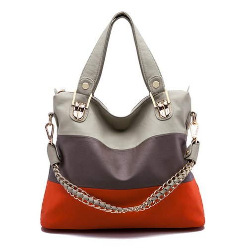 EUBags Women's Fashion PU Leather Splice Crossbody Bags Tote Handbag Shoulder Bag