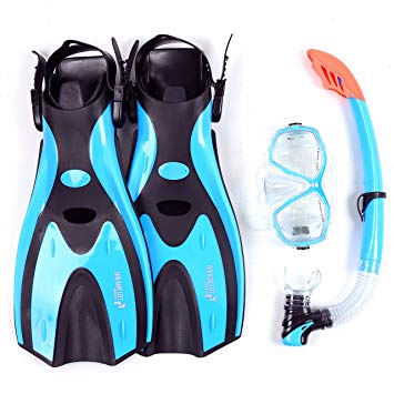 Mask Snorkel Fins / Flippers PVC Diving Set (Adults) - Scuba Dive Snorkelling Sets