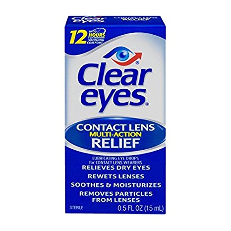 Clear Eyes Contact Lens Relief Soothing Drops, 0.5 fl oz (15 ml)