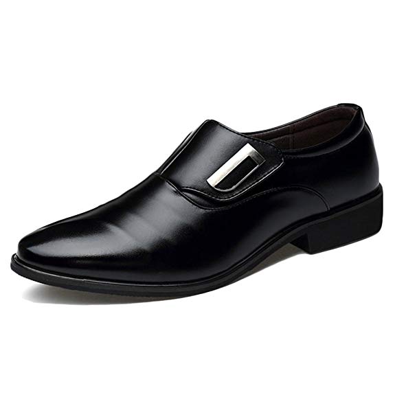 Seakee Men's Business Slip-on Dress Shoes Semi-Formal Oxford