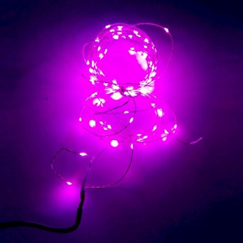 KINGLUX Decorative Indoor Christmas Party String Lights Starry lights flexible string Silver Wire Lights for Wedding Bedroom Holiday Pub Club,Time Setting Pink color 32.8FT/10M