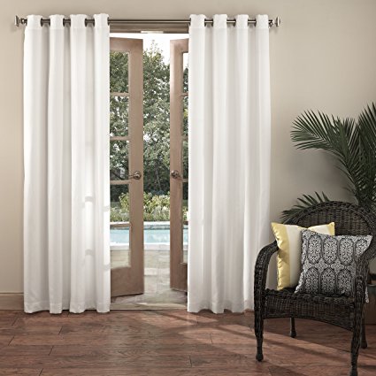 Sun Zero Beacon Indoor Outdoor UPF 50  Curtain Panel, 52" x 95", White