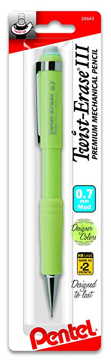 Pentel Twist-Erase III Mechanical Pencil, (0.7mm) 1-Pk - Fashion Colors (QE517FBPM)