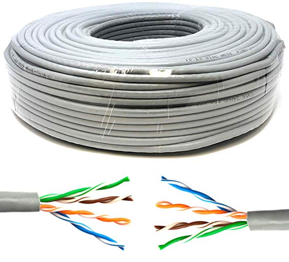 Mr. Tronic 50 Meters Ethernet Network Bulk Cable 50m | CAT5E, AWG24, CCA, UTP | Colour Grey