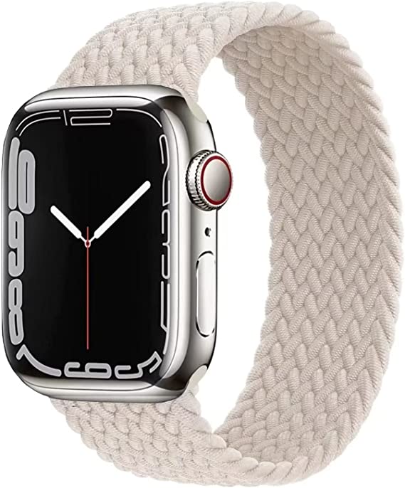 GBPOOT Sport Watch Bands Compatible With Braided Solo Loop Apple Watch Band 38mm 40mm 41mm 42mm 44mm 45mm 49mm,No Buckles/Clasps Soft Stretchy Braided Women Men Wristband for iWatch Series 1/2/3/4/5/6/7/8/SE,Starlight-42/44/45/49mm#7