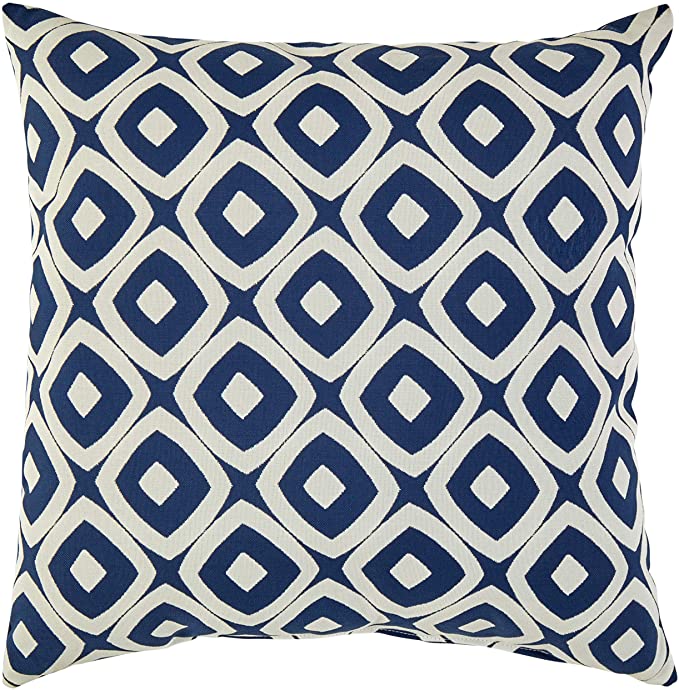 Rivet Modern Graphic Outdoor Throw Pillow - 17 x 17 Inch, Dark Denim