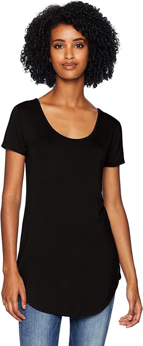 Daily Ritual Women's Jersey Standard-Fit Short-Sleeve Long-Line Scoopneck T-Shirt