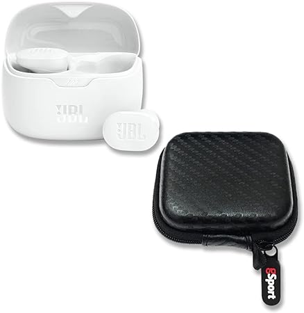 JBL Tune Buds Noise Cancelling True Wireless Earbud Bundle with gSport Case (White)