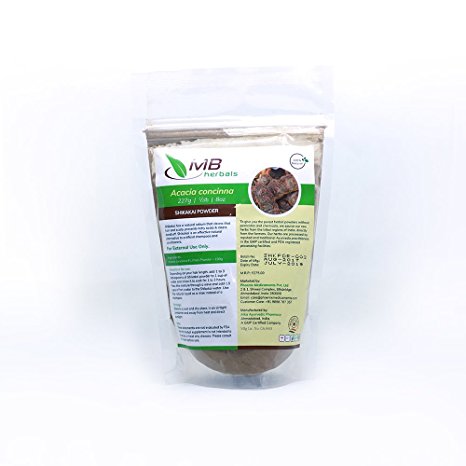 MB Herbals Pure Shikakai Powder 227g / 1/2 lb / 8 oz / 0.5 LB - 100% Pure - Acacia concinna Fruit Pods Powder - Natural Hair Cleanser & Conditioner