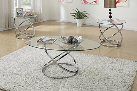 Occasional Table Set with Spinning Circles Base Design