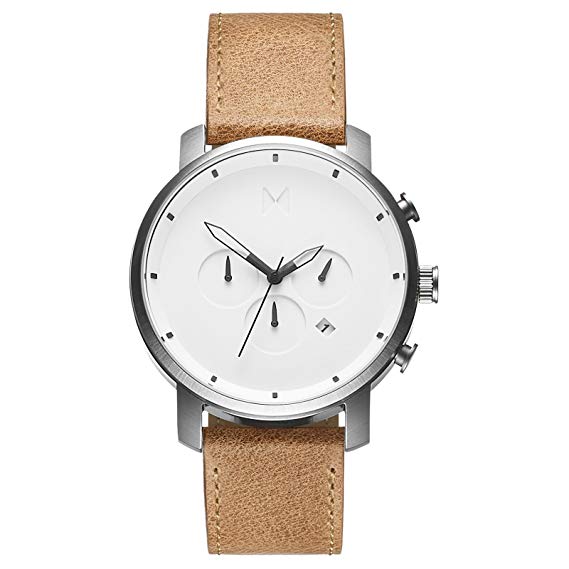 MVMT Chrono Watches | 45 MM Men's Analog Watch Chronograph | Leather Wristband