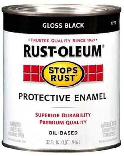 Stops Rust Brush On Paint, Gloss Black (Quart)