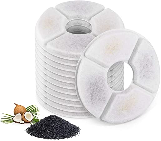TOOGOO Filters for Cat Fountain-Pack of 12, Cat Fountain Filters, Suitable for The Flower Fountains and Most Same Size Cat Fountains. Ion Exchange Resin and Activated Carbon. (4.92 inch)
