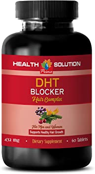 Hair Growth dht Blocker Supplement - DHT Blocker Hair Complex - for Men and Women - Support Healthy Hair Growth - zinc Supplement Capsules - 1 Bottle 60 Coated Tablets