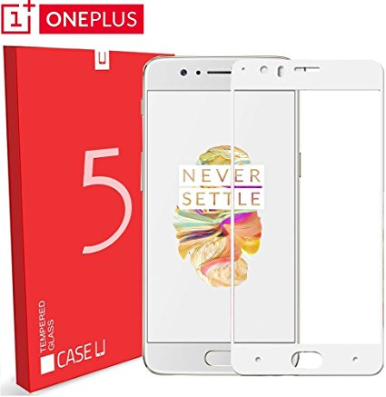 Case U OnePlus 5 Tempered Glass Screen Protector - Soft Gold (White) [Limited Time Discount Offer]