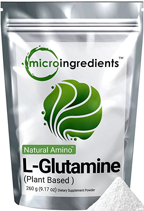 Micro Ingredients Plant-Based Pure L-Glutamine Powder, 260 grams