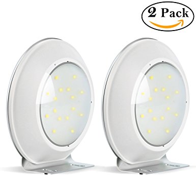 Solar Motion Sensor Light SiFree Solar Powered Wireless Weatherproof Exterior Security Wall Light for Patio, Deck, Yard, Garden,Driveway,Outside Wall (2 Pack) (Solar Powered)