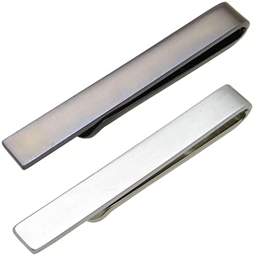 Modern Elements Mens Skinny Tie Clip Bar Metallic Finish - Firm Hold Sleek Design and Perfect for Slim Ties