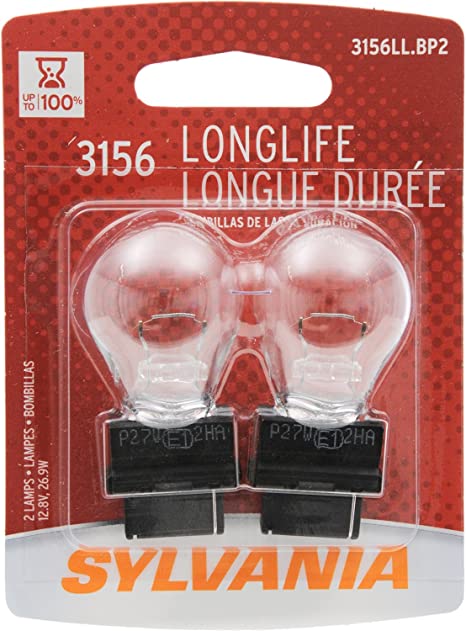 SYLVANIA 3156 Long Life Miniature Bulb, (Contains 2 Bulbs)